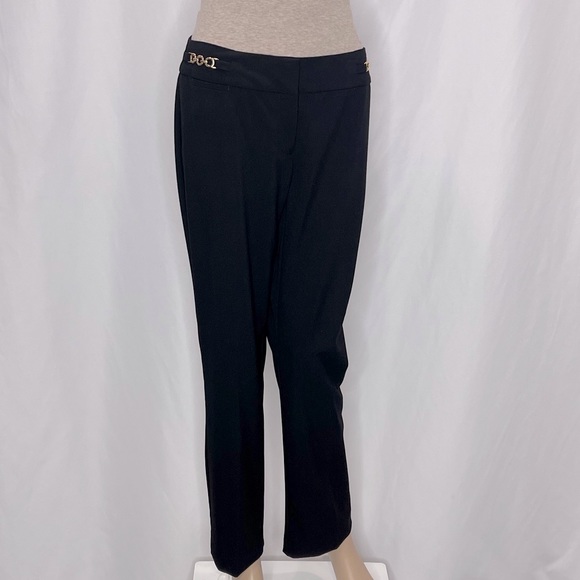 ELLEN TRACY MID RISE GOLD CHAIN SLACKS - Picture 2 of 5